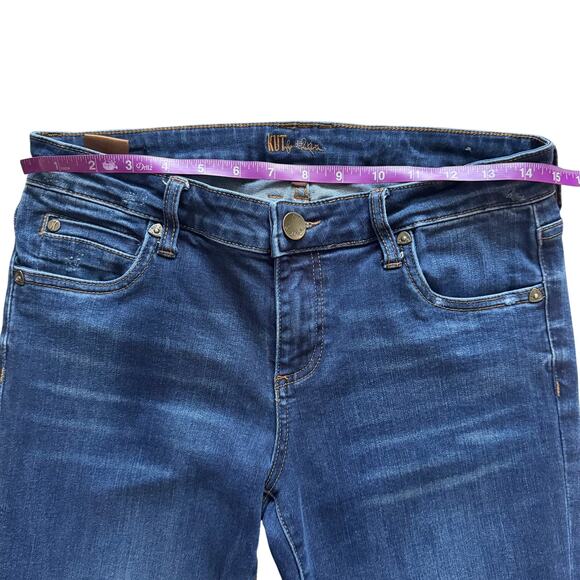 KUT from the Kloth jeans women's sz 4 Blue Catherine Mid Rise Boyfriend Preppy - Picture 11 of 16